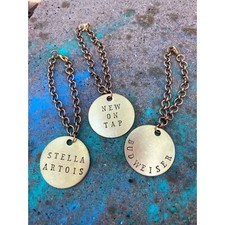 Custom Beer Tap Tag Personalized Brass Bar Keg Label Beer On Tap Handle Round