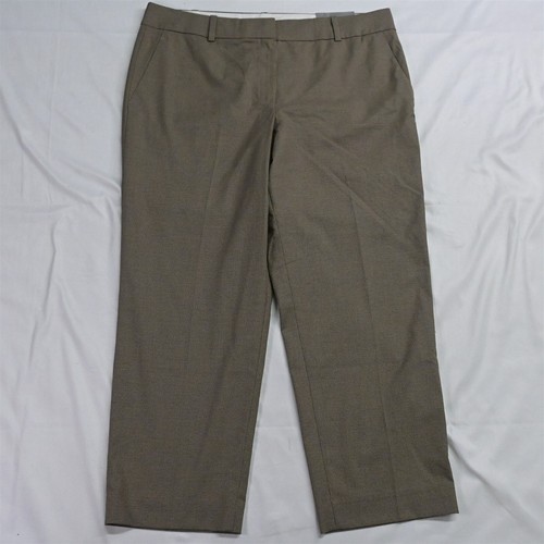 NEW Ann Taylor 14 Brown Houndstooth Signature Cropped Dress Pants