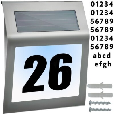 Solarhausnummer Schild LED Solar Hausnummernleuchte Beleuchtete Hausnummerschild