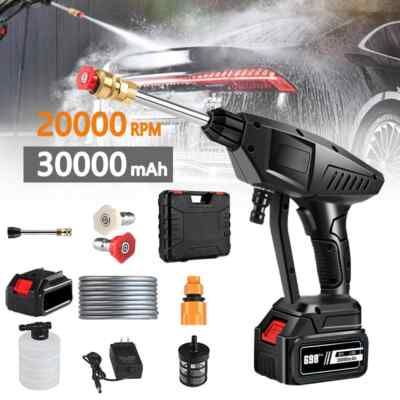#ad Cordless High Pressure Car Wash Washer Gun 30000mAh Foam Generator Water Gun $177.18