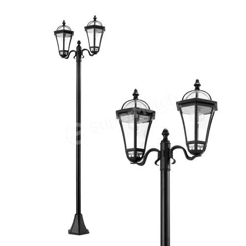 Solar LED Post Light Garden Yard Pole Lamp Outdoor Pathway Street Lamp 186cm - Picture 12 of 12