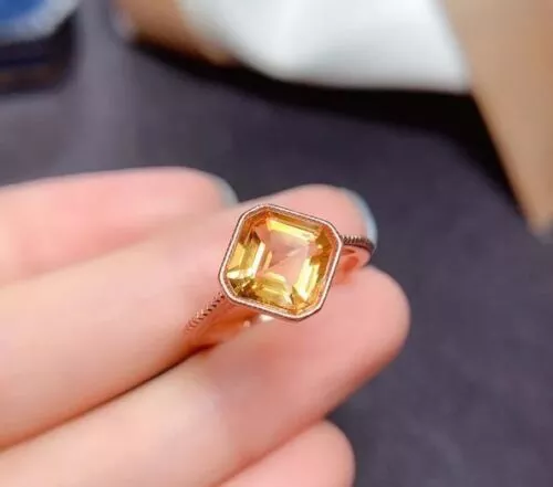 Asscher cut citrine best sale ring