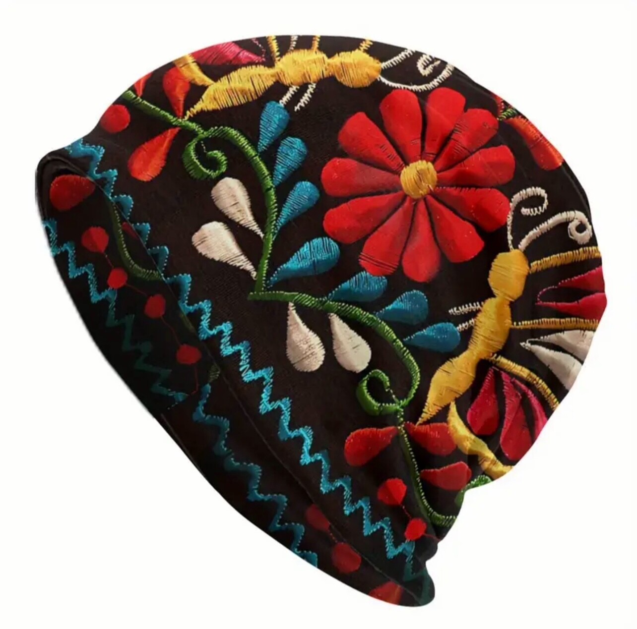 Beanie Hat Cap Skullies Floral Butterflly Reversible Soft Stretch Boho Style-image
