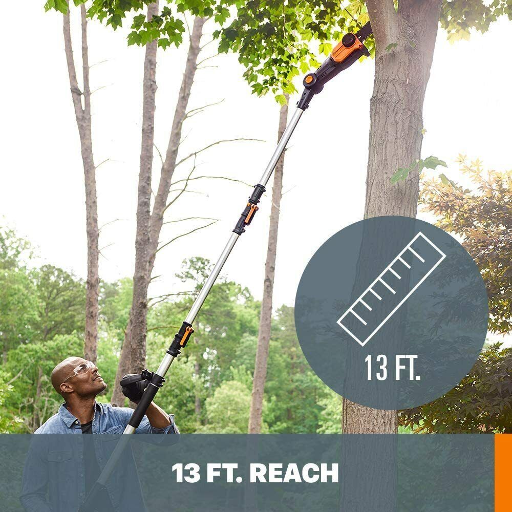 WG349 WORX 20V PowerShare 8" Cordless Pole Saw & Chainsaw with 13" Reach