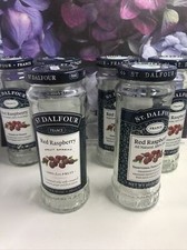 LOT 6 -St Dalfour EMPTY Red Raspberry Jam Jars Candle Craft-Storage 10 Oz -clean