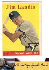 1958 Topps #108a Jim Landis Team name in white letters