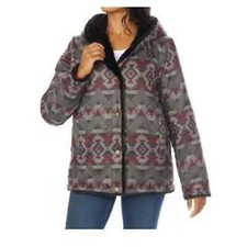 Pendleton Ladies' Reversible Faux Fur Printed Coat SMALL C5