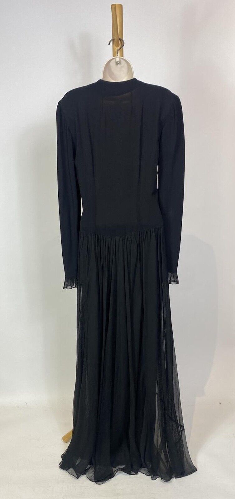 1930s - 1940s Black Rayon Dress with Micro Pleati… - image 3
