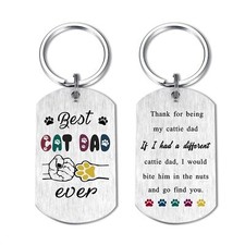 Cat Dad Christmas Gifts for Men Funny Cat Lover Birthday Gifts Cat Owner Keyc...