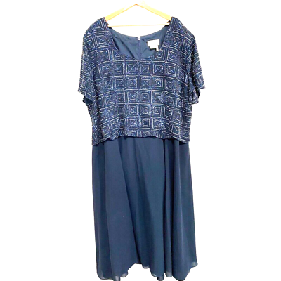 Night Scene - Sequin top mother of bride formal Navy long dress women's  size 6X | eBay