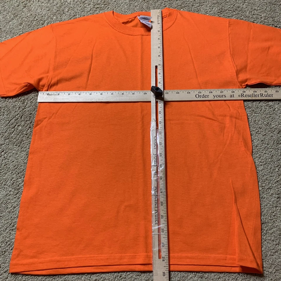 NWOT Gildan Heavy Cotton Youth XL Orange Blank Short Sleeve Shirt (6 Pack) - Image 4 of 4