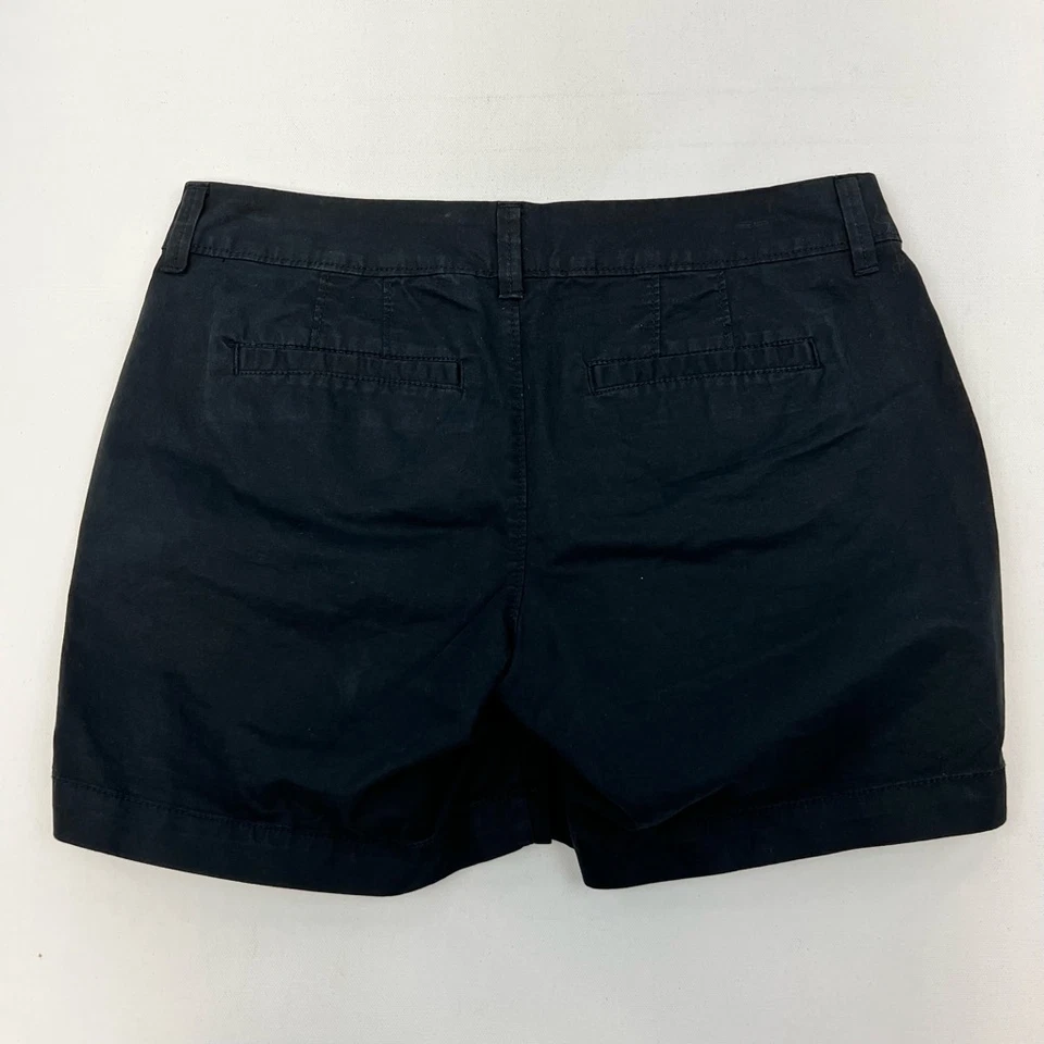 Old Navy Womens Chino Shorts Black Pocket Solid India Zip Cotton Blend Petites 4 - Image 2 of 4