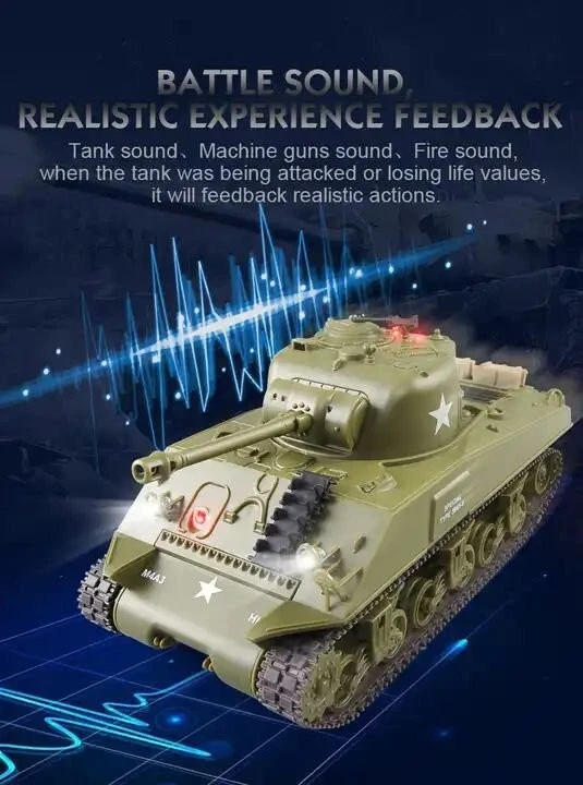 Heng Long RC Tank Sherman 1:30 Scale Infrared Radio Control Sound Model Toy UK - Image 3 of 4