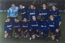 Inter Milan signed 12x8 team photo 10 signatures UACC Registered Dealer COA