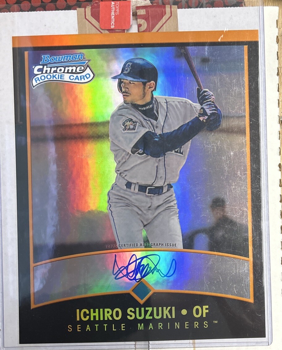 2001 Bowman Chrome Ichiro Suzuki Rookie Autograph Jumbo Card