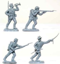 8 Britains Herald Civil War Confederate Inf Recasts Unpainted 51mm Toy Soldiers