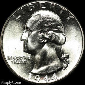 1944-Washington-Quarter-GEM-BU-Uncirculated-LUSTER-90-Silver-US-Coin-MQ