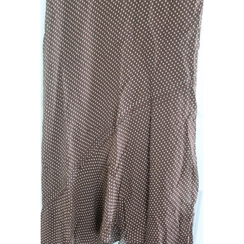 Vintage 90s Y2k Brown Silk Dress Polka Dot Sexy Grunge Romantic Wedding Guest 16 - Picture 4 of 12