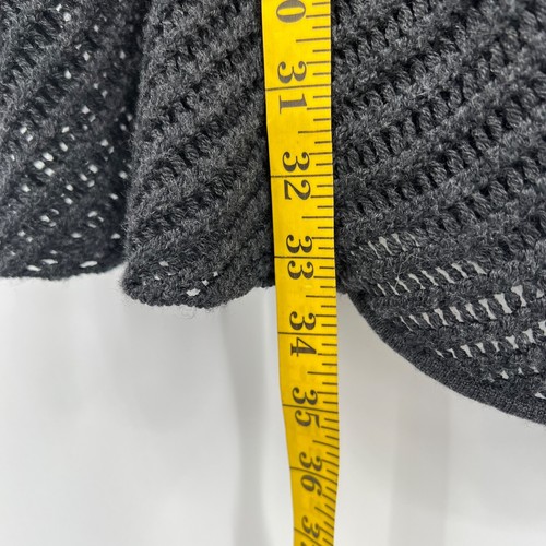 Cárdigan Eileen Fisher medio abierto frente suéter 100% lana merino tejido gris - Imagen 6 de 9