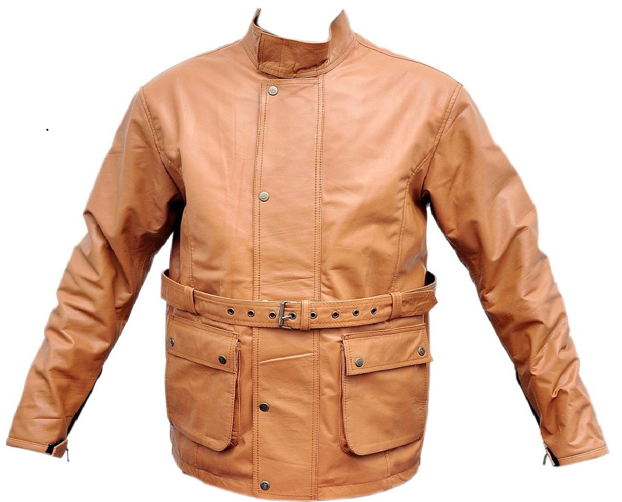 Mens Motorcycle Coat Leather Touring Biker Motorbike Rider Winter Leather Coat