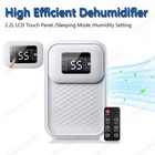 2.2L LCD Touch Panel Dehumidifier Portable Quiet Home for Moisture Damp + Remote
