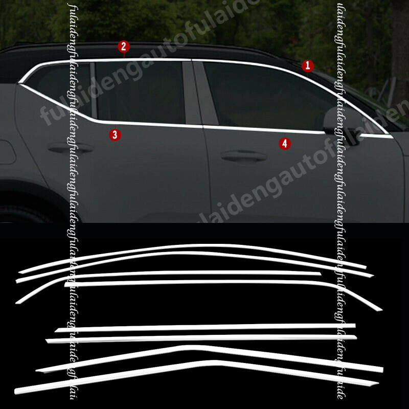 For Volvo XC40 2018-2024 Stainless Car Door Window Sill Trim Molding Cover trim