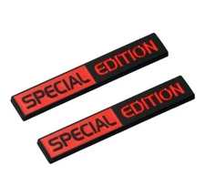 2Pcs 3D Metal Special Edition Emblem Rear Trunk Sport Badge Sticker Black Red