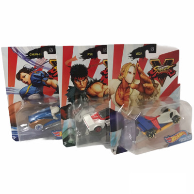 Hot Wheels Street Fighter V Gaming Character Cars Ryu Chun-Li Vega Lot Of 3 New