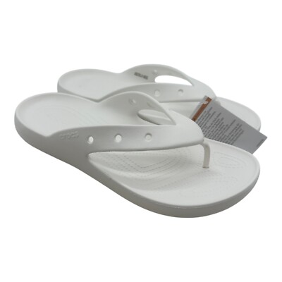 Crocs Classic Flip Flop V2 Sandals Men's Size 13 White Summer Shoes 209402-100