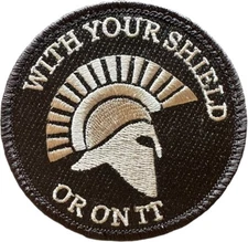 WITH YOUR SHIELD OR ON IT SPARTAN HELMET TACTICAL ACU LIGHT ROUND HOOK PATCH