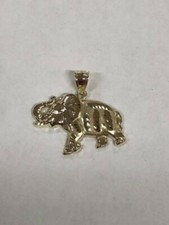 10K SOLID YELLOW GOLD ELEPHANT PENDENT
