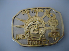 VINTAGE 1986  100 YEARS - THE STATUE OF LIBERTY  1886-1986 BELT BUCKLE