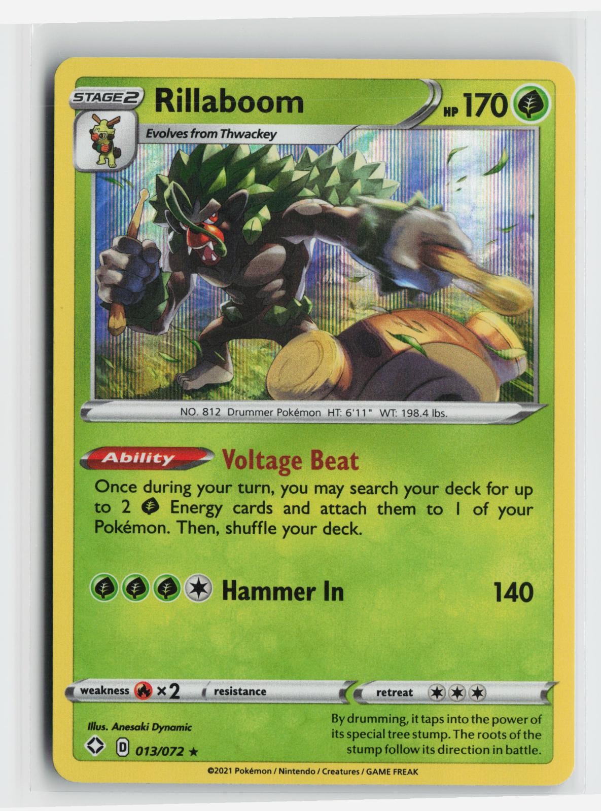 Rillaboom 013/072 Holo Rare Shining Fates Pokemon Holo Near Mint