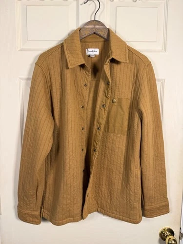 Goodfellow & Co. Tan Quilted Button-Front Jacket Size S - product listing photo