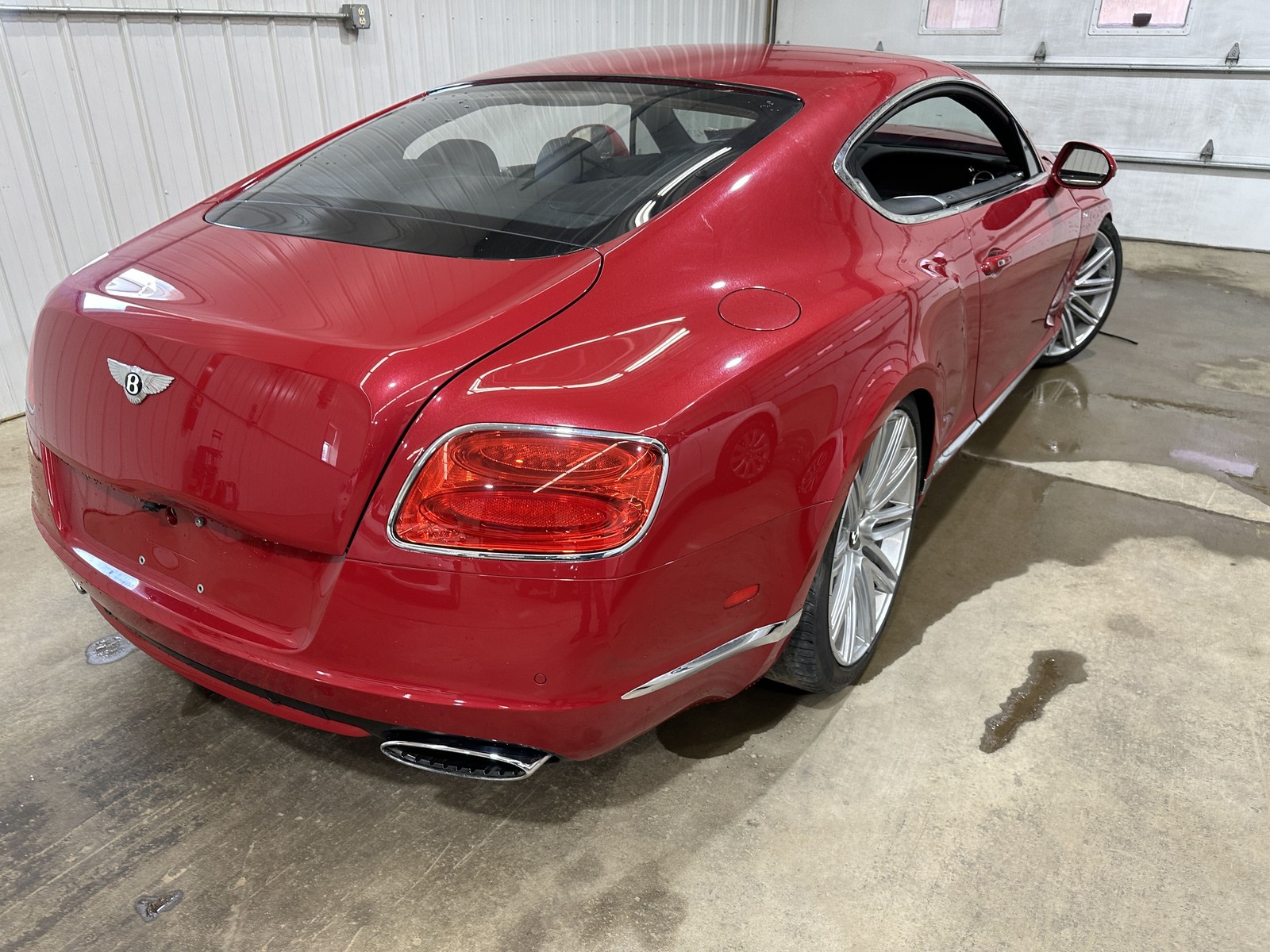 13 BENTLEY CONTINENTAL PASSENGER RIGHT REAR QUARTER PANEL DRAGON RED PEARL 6336
