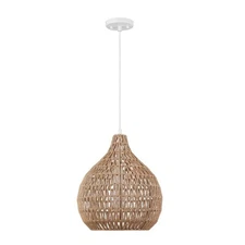 Electric 65703 Tika 1-Light Pendant Lighting, Natural Blonde, Twine Shade