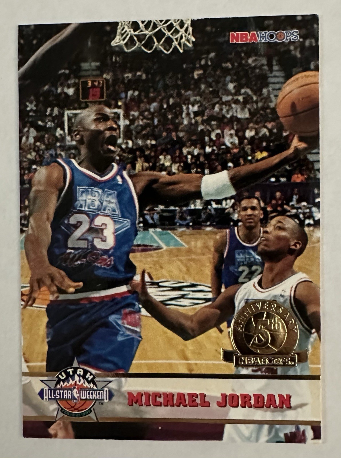 1993-94 NBA Hoops Michael Jordan All-Star 5th Anniversary Stamp #257 Bulls