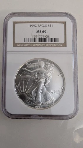 1992 American Silver Eagle Dollar MS69 NGC