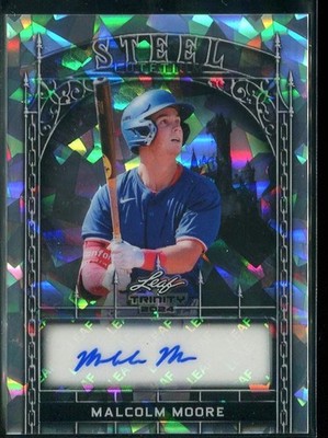 2024 Malcolm Moore Leaf Trinity Steel Auto /10 #S-MMI Texas Rangers