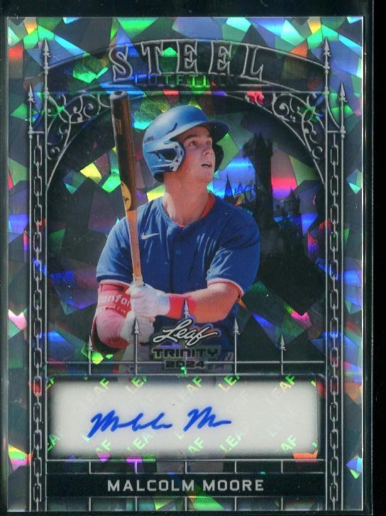 2024 Malcolm Moore Leaf Trinity Steel Auto /10 #S-MMI Texas Rangers