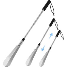 Premium Long Handled Shoe Lifter 16" to 31" Adjustable Expander Shoe Horn -