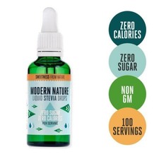 Modern Nature Pure Liquid Stevia Drops Sweetener 50ml-9 Pack