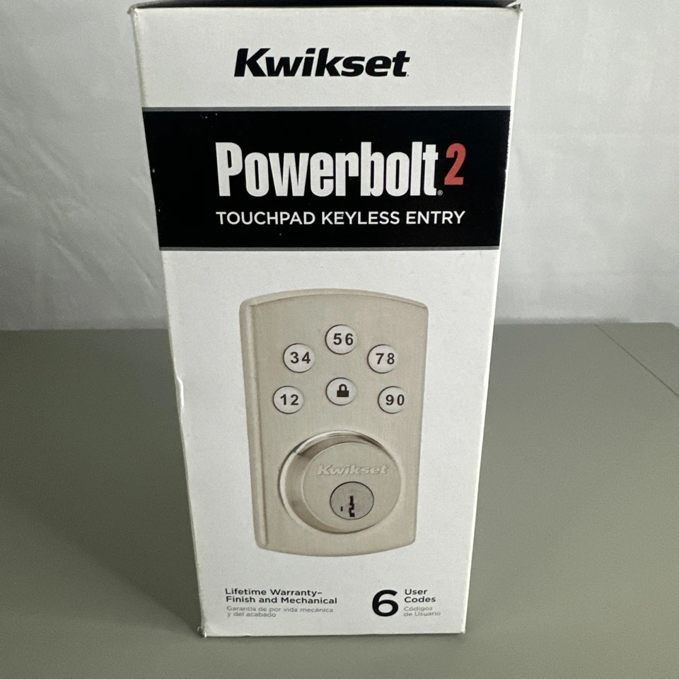 Kwikset Powerbolt 2 Touchpad entrada sem chave prata 6 códigos de usuário iluminados 99070-101 - Imagem 2 de 4
