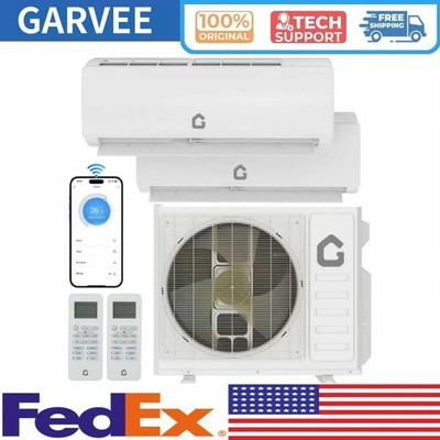 18000 BTU Dual Zone Mini Split Air Conditioner Ductless Heat Pump 9K+9K 24 SEER2