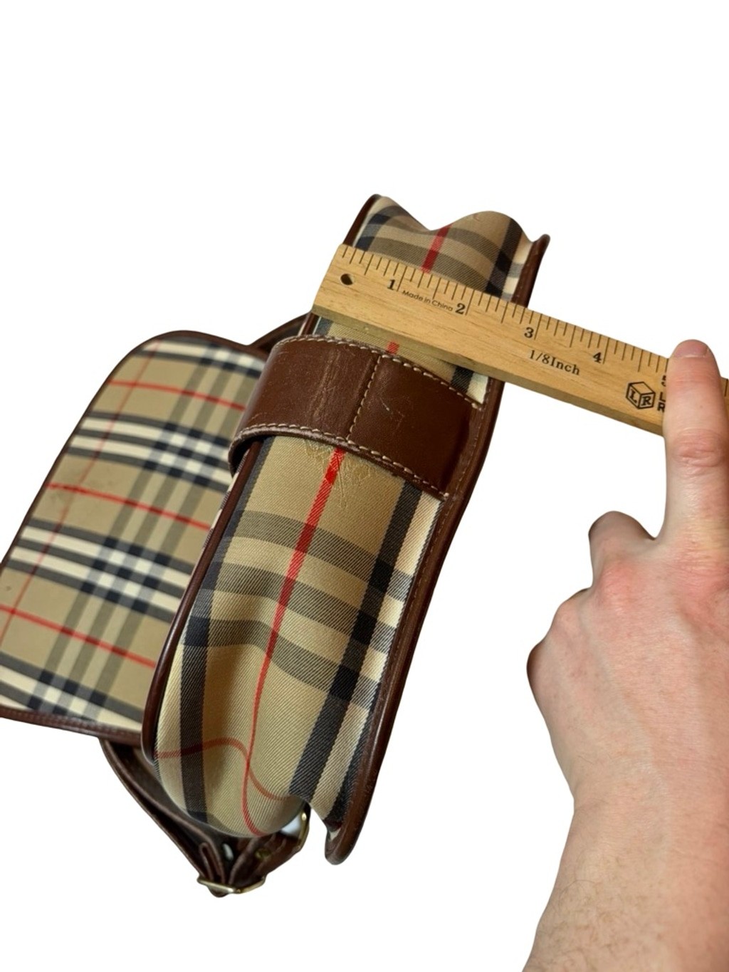 Burberry Nova Check Mini Shoulder Bag Canvas Leather Vintage Y2K image 6