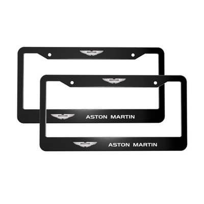 Aston Martin 2 Pack Stainless Steel Rust-Proof License Plate Frame Holder Black