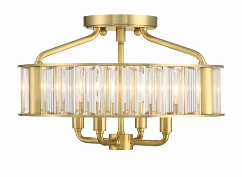 Crystorama Lighting Group FAR-6000 Farris 4 Light 17"W Semi-Flush - Brass - Picture 5 of 6