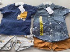 NEW NWT LOT OF 2 Boys Spring Summer Shorts/Shirts Outfits 6M Month Carter  s