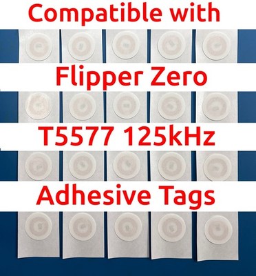 T5577 Atmel Sticker Tag  (20-Pack) Proximity  RFID 125kHz   Stick on Phone&more