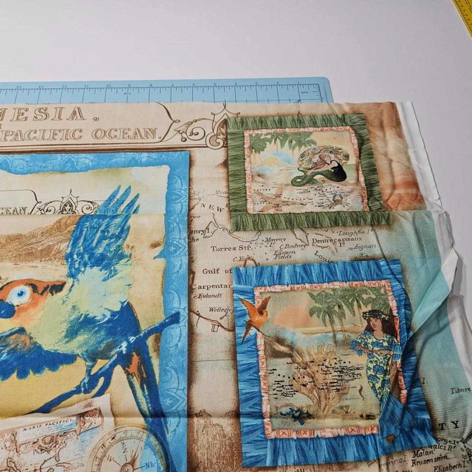 Tropical Dreams Panel 23x42 Kathleen Francour SPX Fabrics Blocks BOLT END #1 - Image 4 of 4